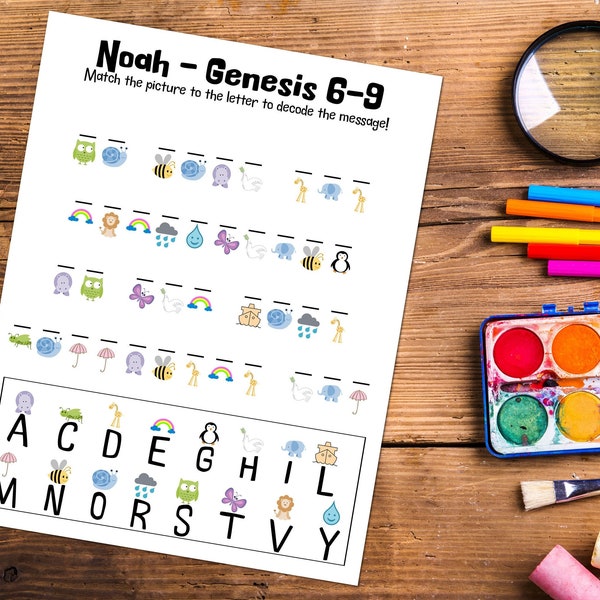 Noah Genesis 6-9 Decoder Activity Sheet