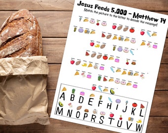 Jesus Feeds 5000 - Matthew 14 Decoder Activity Sheet