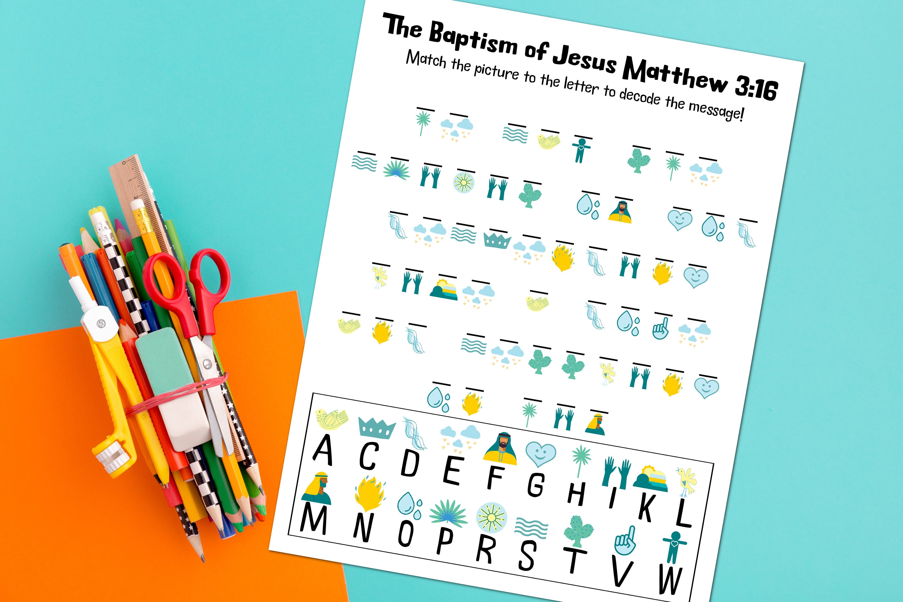 The Baptism of Jesus Decoder Sheet - Etsy