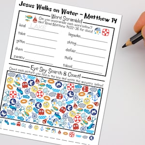 イエスは水の上を歩く ワードスクランブルとアイスパイ
