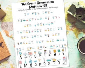 Matthew 28 Decoder Activity Sheet - Sunday School (PDF/JPG Download)