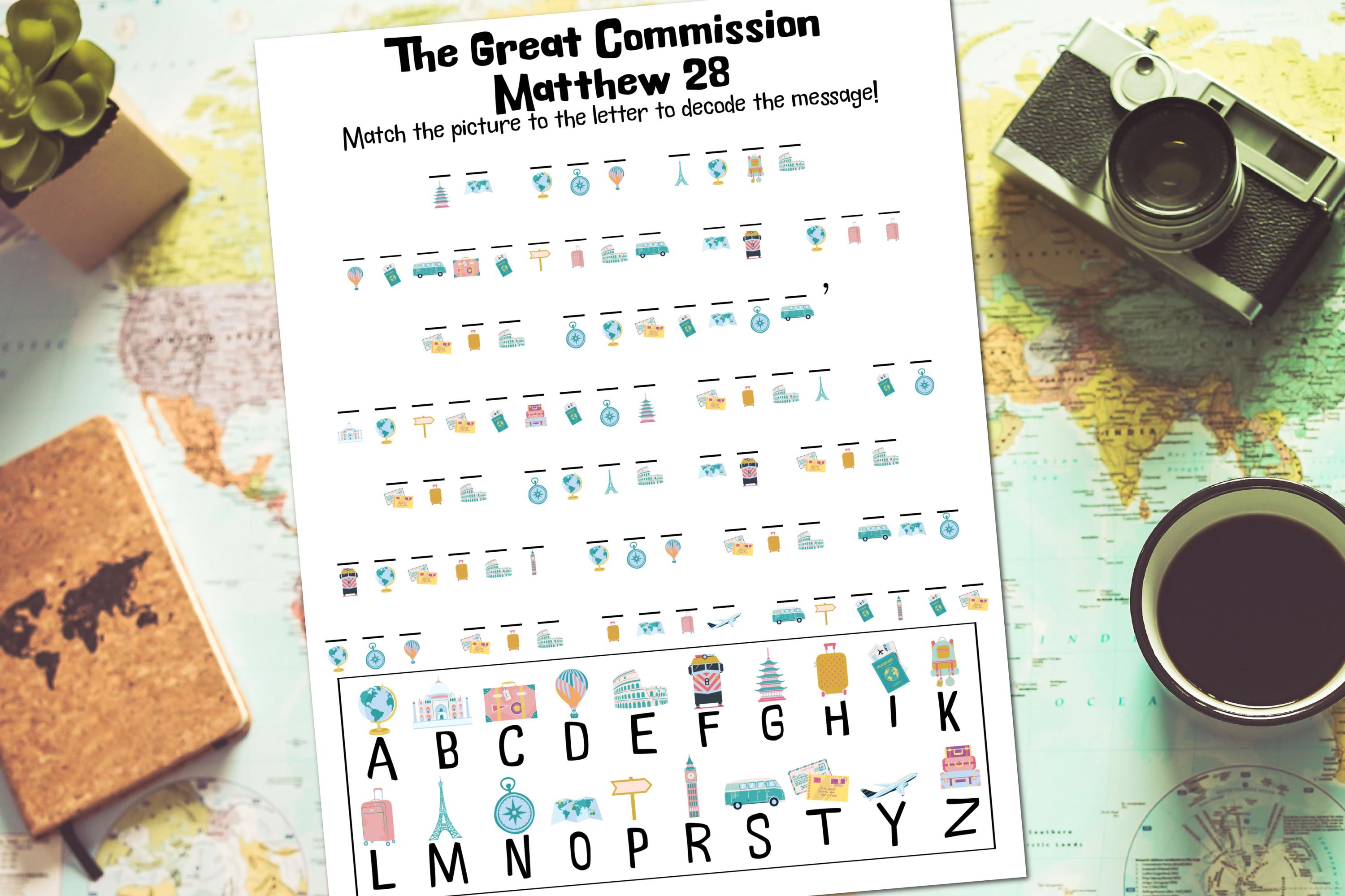 Matthew 28 Decoder Activity Sheet - Sunday School (PDF/JPG Download) - Etsy