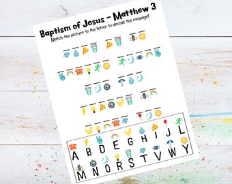 Baptism of Jesus - Matthew 3 Decoder Activity Sheet