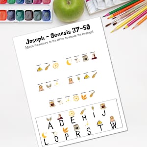 Folha de atividades do decodificador Joseph Genesis 37-50