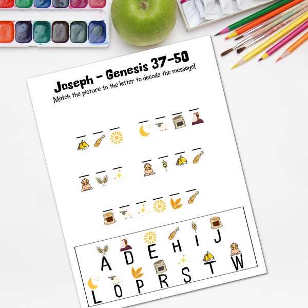 Joseph Genesis 37-50 Decoder Activity Sheet