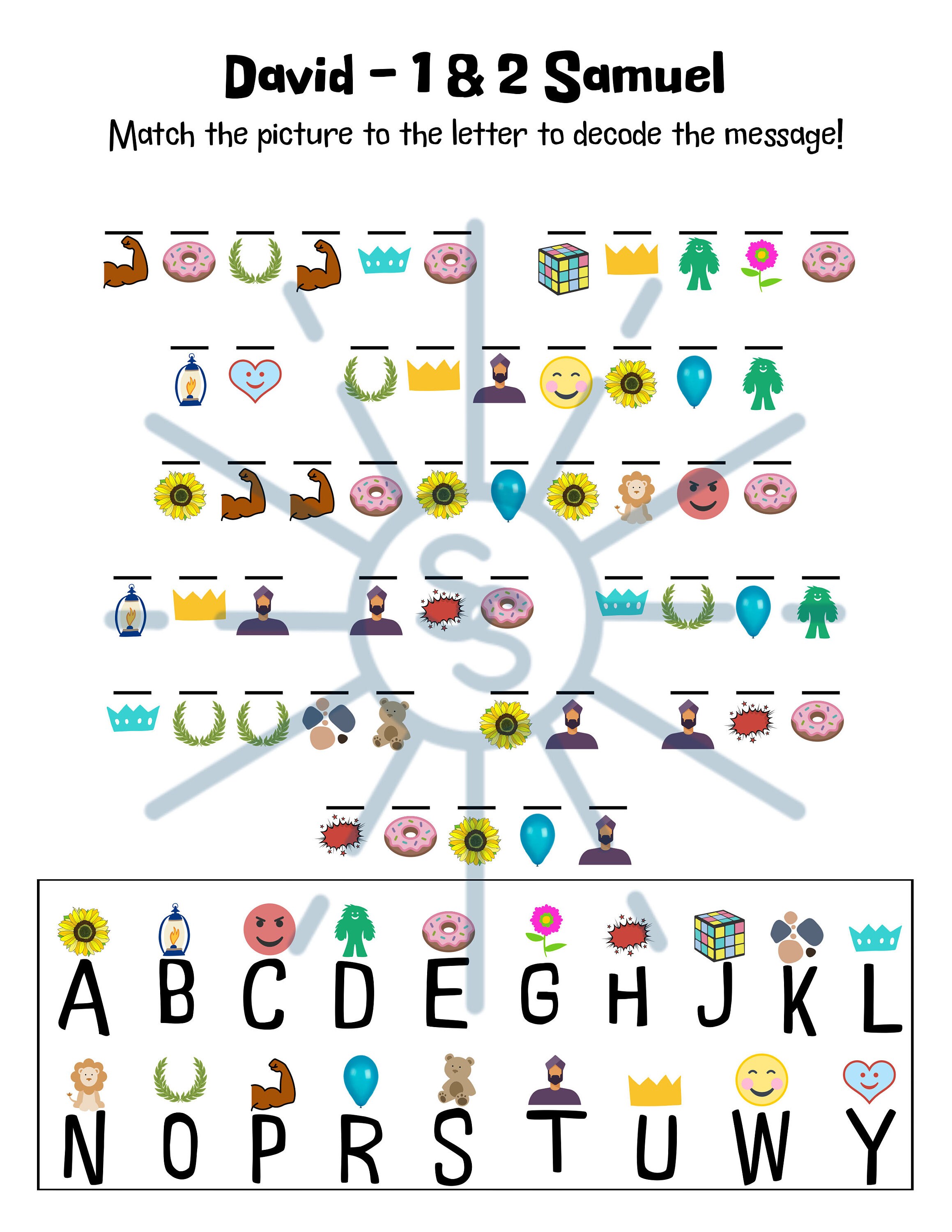 David - 1 & 2 Samuel Decoder Activity Sheet - Etsy