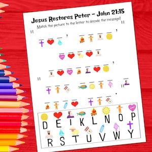 Jesus restauriert Peter Decoder Aktivitätsblatt
