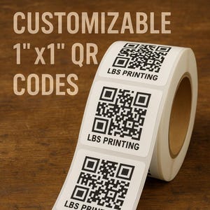 50 QR Code Customizable 1&quot;x1&quot; Sticker| Labels | Asset Labels| RSVP|Wedding|Small Business