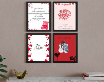 Printable Valentine Wall Art | Digital Download | Valentine's Day Wall Art | Wall Art | Home Decor | Valentine Home Decor | Set of 11