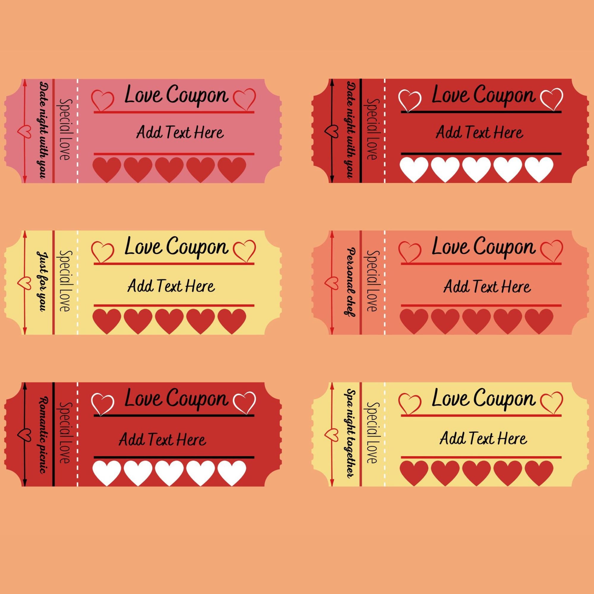 18 Customizable Love Coupon, Printable Love Coupon, Editable Canva ...
