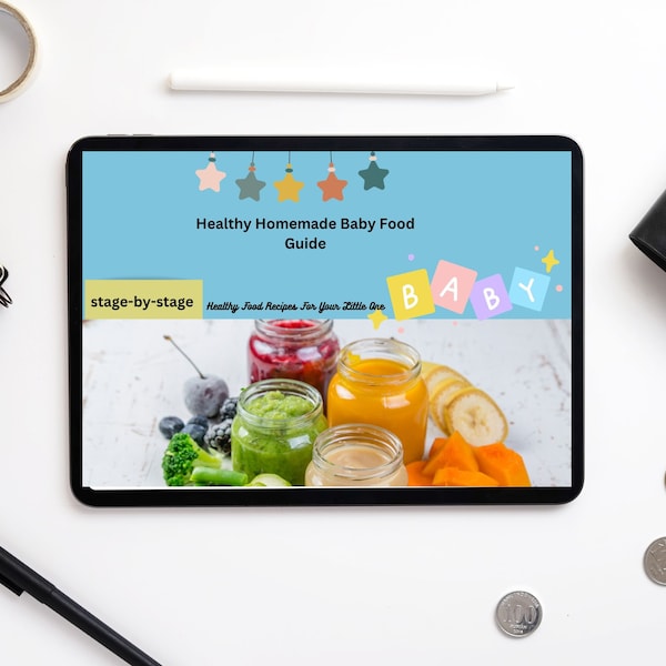 Printable Healthy Baby Food Recipes Ebook  | Baby Food Recipes Ebook Downloadable| Homemade Baby Food Recipes Printable