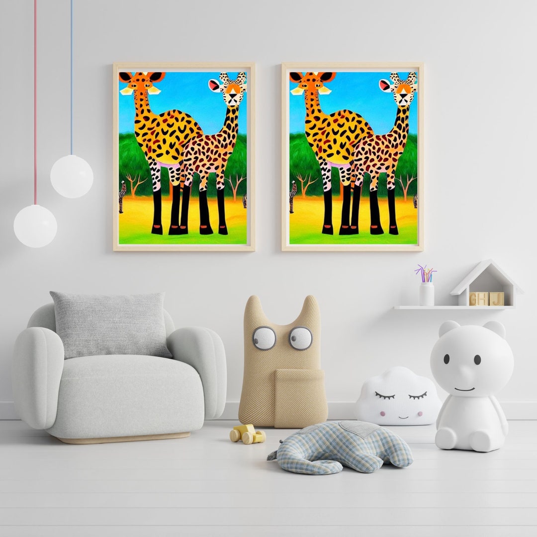 2 Printable Animals Wall Art Printable, Digital Download, Wall Art