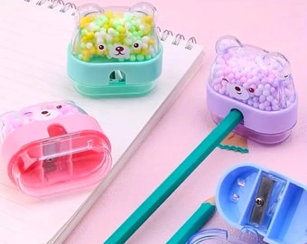 Cute Kawaii Bear Pencil Sharpener, Single Sharpener, Cute Stationery, Manual Sharpener, Back To School Supplies