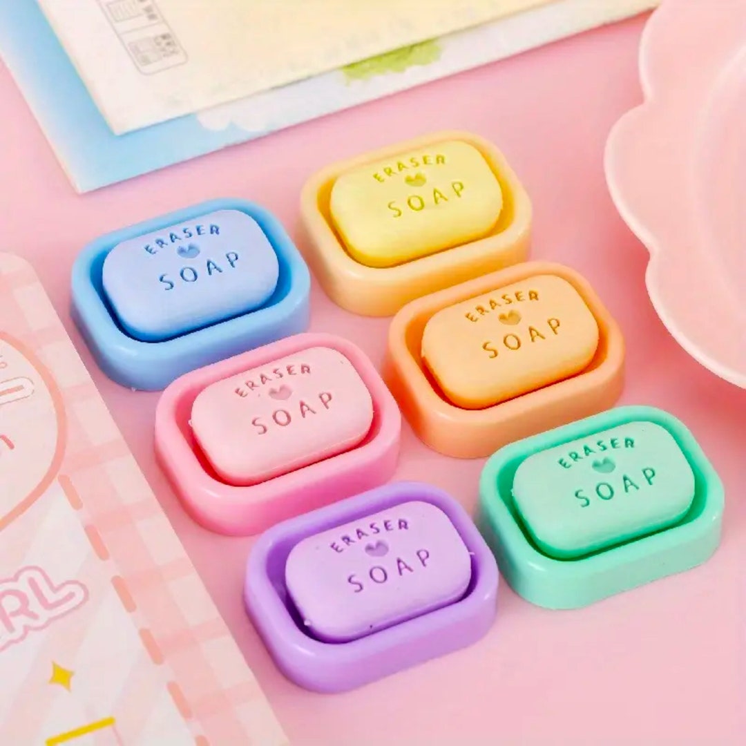 Kawaii Soap Erasers, Adorable Novelty Erasers, Mini Rubber Erasers, Back to School Supplies