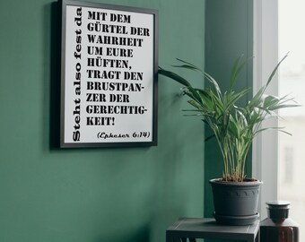 Vers aus dem Brief an die Epheser | Zuhause | Poster Wanddekoration | Download | monochrom