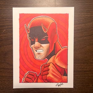 Tarjeta con boceto de Daredevil: 6 x 8 pulgadas