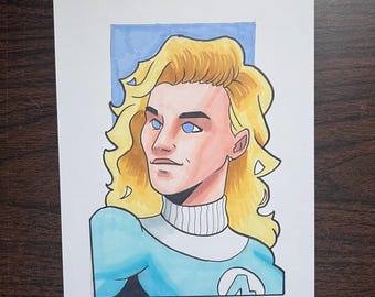 Invisible Woman/Sue Storm Sketch Card - 6x8in
