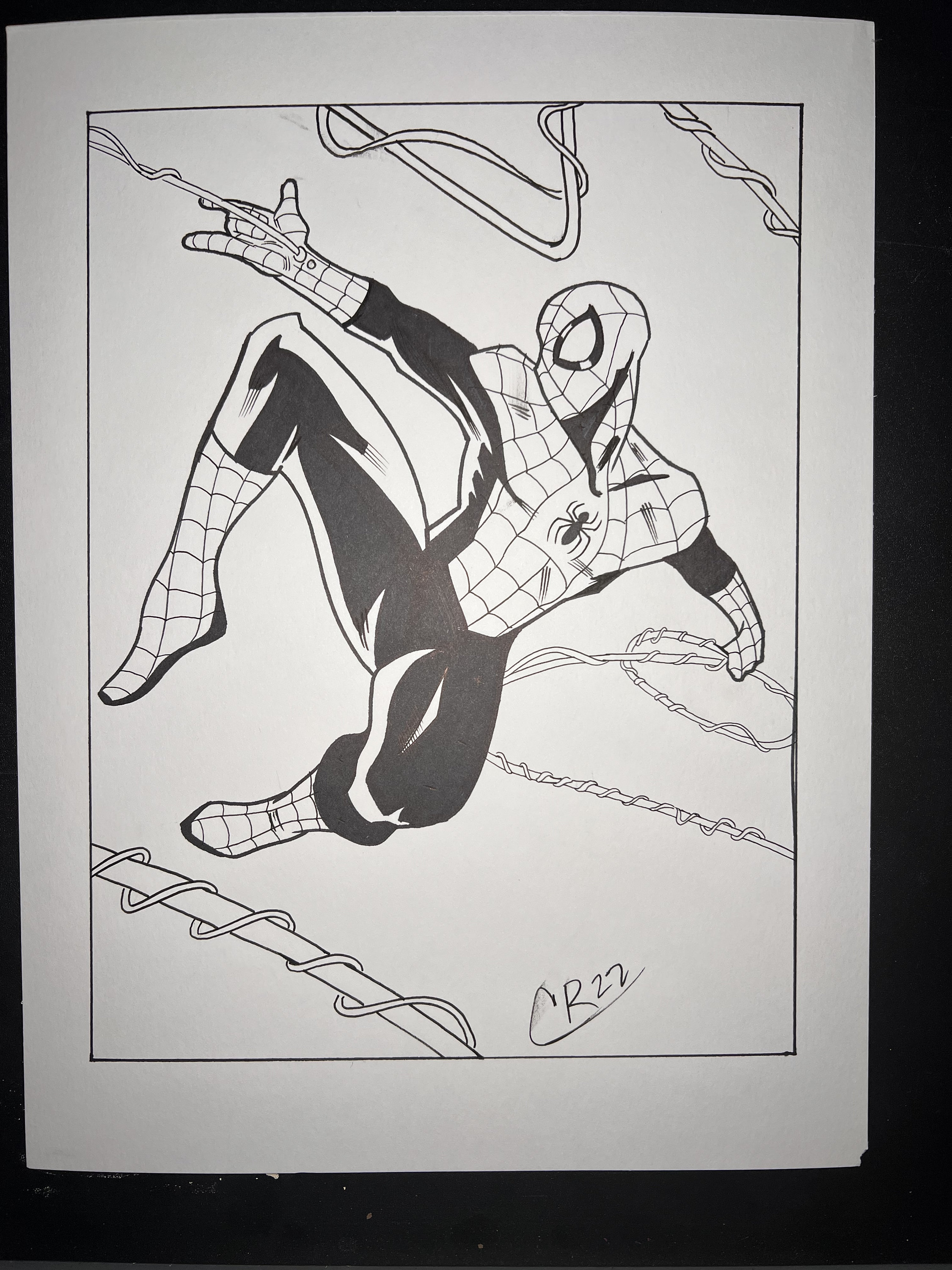 Black And White Spiderman Art