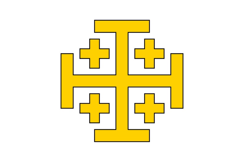 Königreich Jerusalem FLAGGE Kreuzritter Flagge Christliche Flagge von