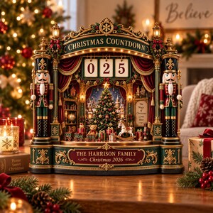 Nussknacker-Weihnachtskalender, Familien-Weihnachtsplaner, Vintage-Tischdekoration