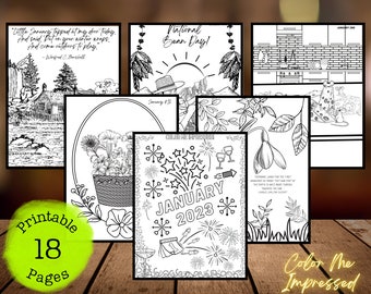 January 2023 New Year Adult Coloring Book Adventure | Zodiac Sign | Flower Pattern | Meditative Stress Relief | Mindful Custom Designs