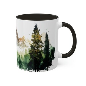 Grand Teton Mug, Watercolor Teton Mountains Coffee Mug, National Park Mug, Wyoming Gift, Pine Forest Camping Mug, Hiker Gift, 11 oz image 5