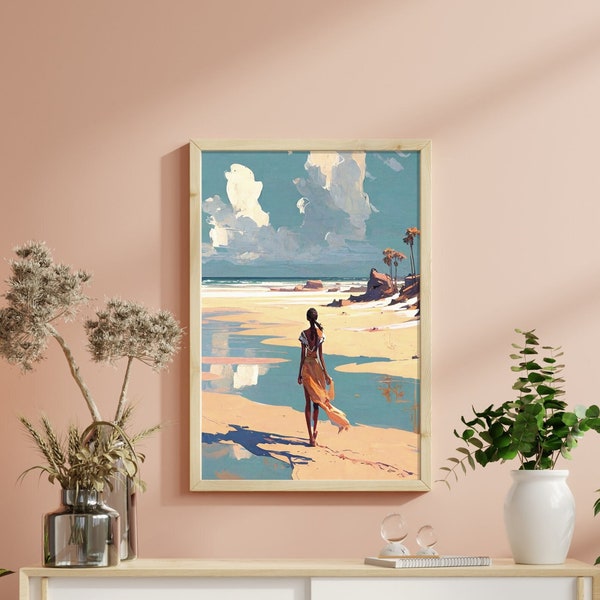 Coastal Wall Art | Mediterranean Art | Cultural Artwork | Beach Prints | Oil Painting Print | Seascape Print | DIGITAL Printable Download