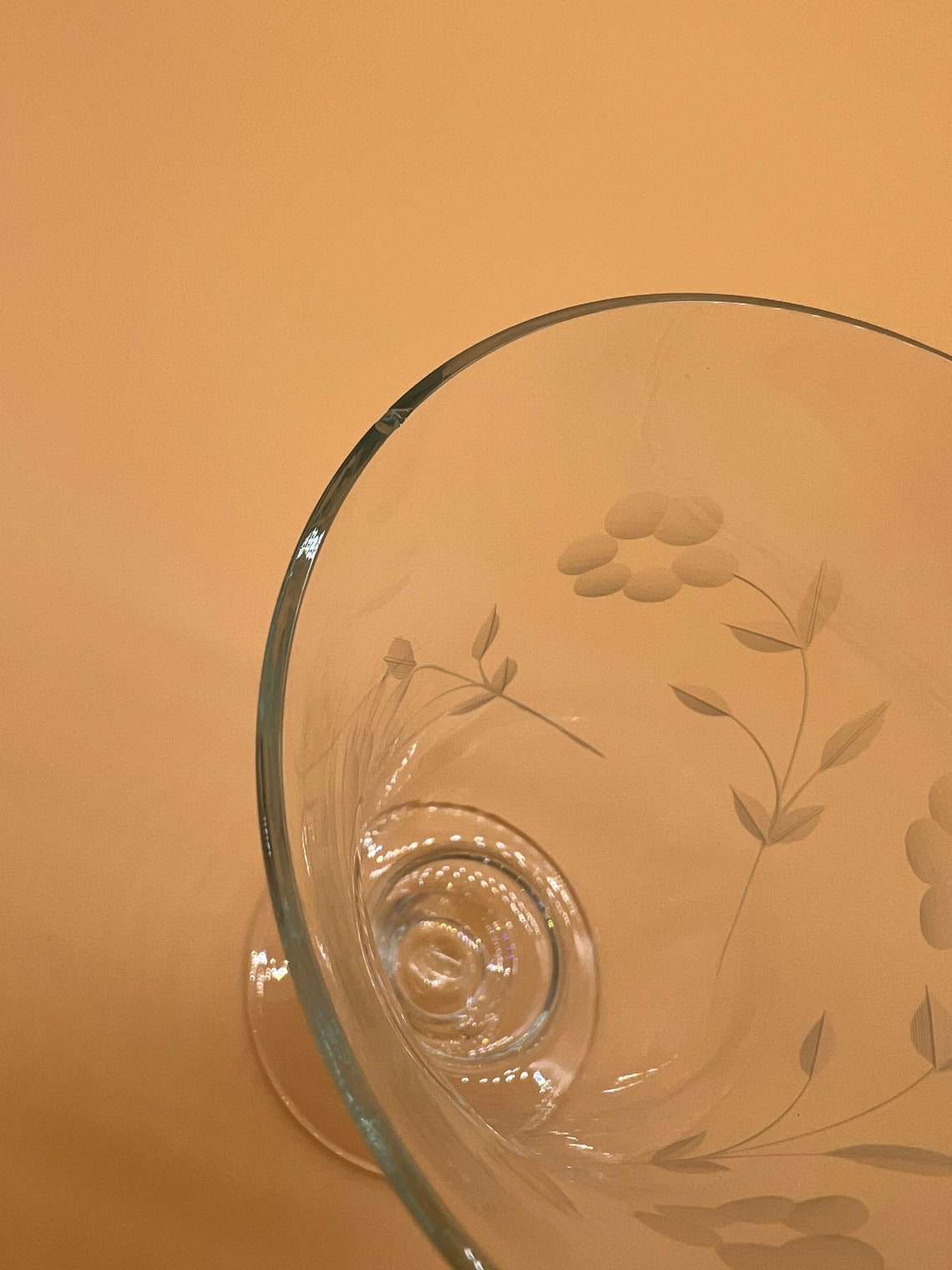 Set of 6 Vintage Princess House Crystal Water Glasses With Etched