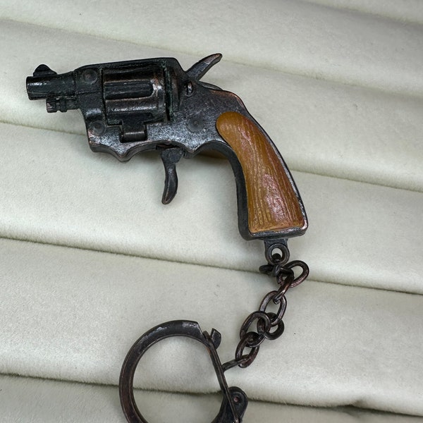 Vintage Mini Diecast Single Shot Cap Gun Pistol Keychain