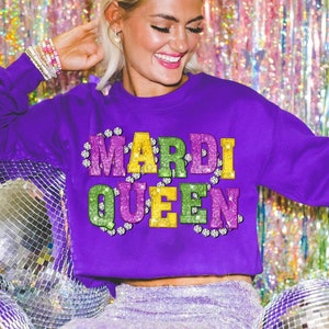 Glitter Mardi Gras Png Sublimation Design, Louisiana Png, Faux Sequins Png, Mardi Gras Shirt Png, Mardi Queen Png, Digital Download
