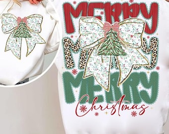 Coquette blommig God Jul-rosett png, preppy God Jul-rosett png, rutig röd pläd png, julgran, konstglitter, rosett png