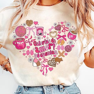 Calorias de amor No Cuentan png, Mexican Valentine Coquette Bow png, Cafecito y Chisme Valentine png, Valentijnsdag png, Candy Valentines