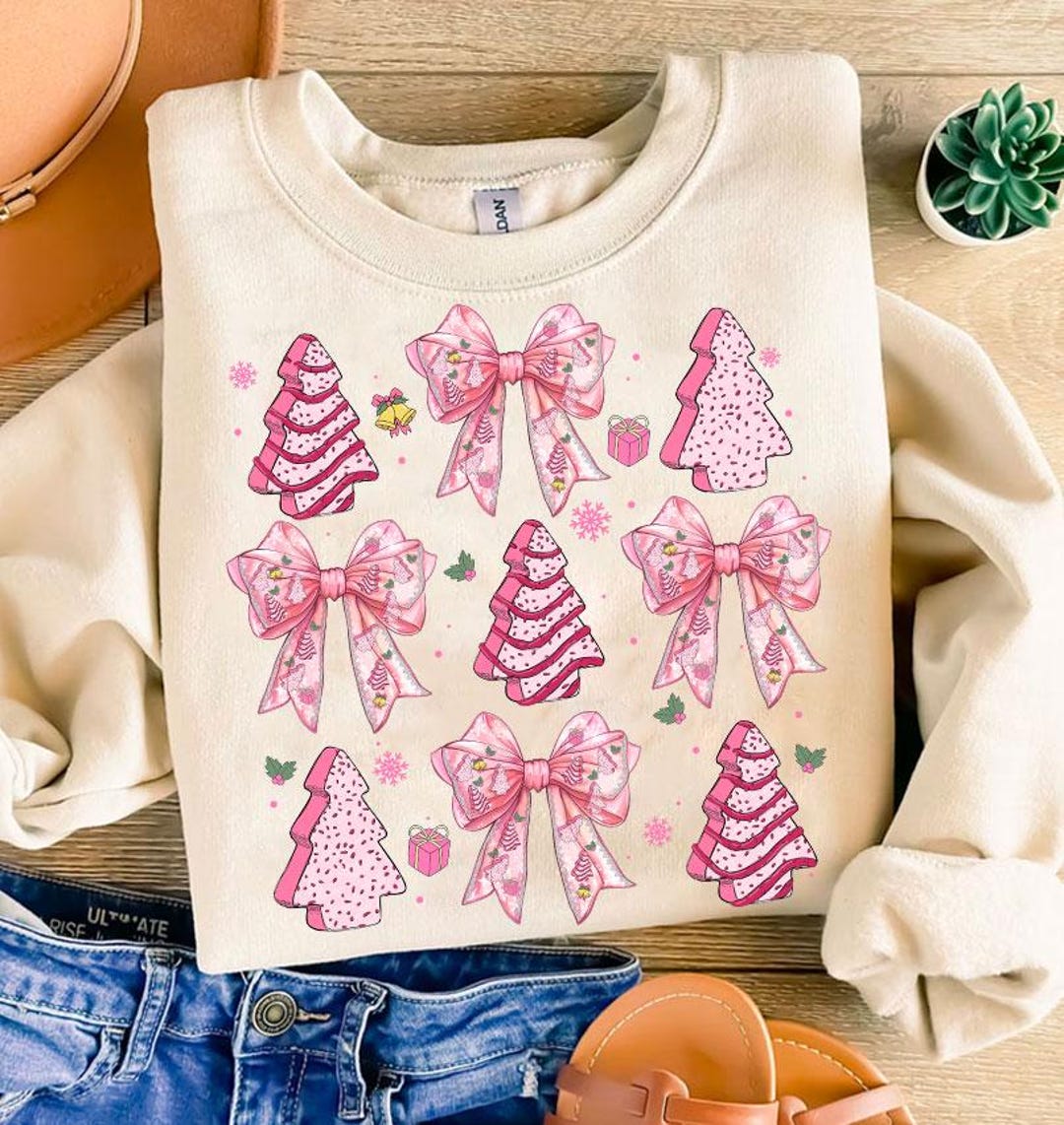 Christmas Coquette, Christmas Png, Pink Christmas Tree Cakes Png, Girly