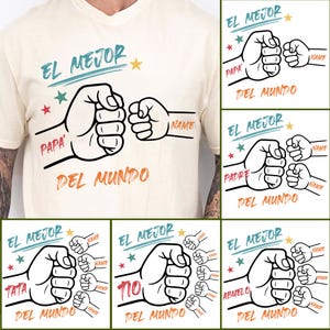 Paquete personalizado de "El Mejor Papá del Mundo" (PNG), Papá español vintage (PNG), Día del Padre personalizado (PNG), Papá español, Regalo para papá latino