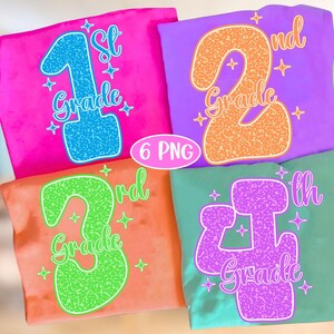 Composition Neon Back to School PNG Bundle, Coquette Kindergarten Pre-K 1st 2nd 3rd 4th Grade Png, Hand Drawn, Girly Pink Bow Png, Colorful