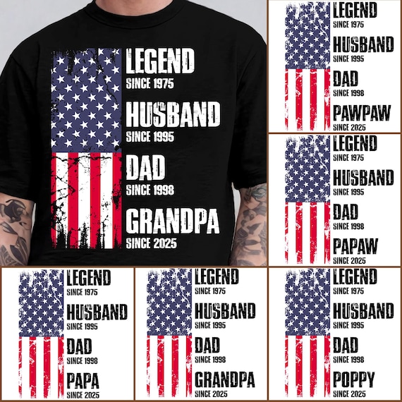 Custom Legend Husband Dad Grandpa Png Bundle, Distressed, American Flag Png, Father's Day Png, Daddy Png, Dad Life, Fatherhood