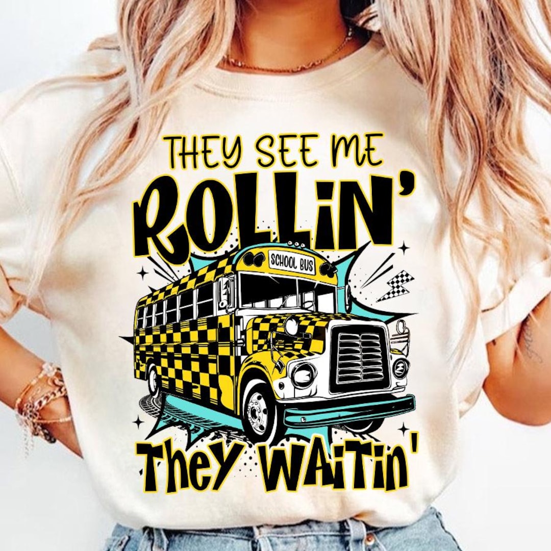 They See Me Rollin' They Waitin' PNG, School Bus Driver, PNG File, Back