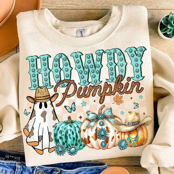 Howdy Fall Western Pumpkin Png Sublimation, Fall Cowhide Pumpkin, Fall Png, Western Pumpkin Png, Coquette Bow Pumpkin, Fall T-shirt Design