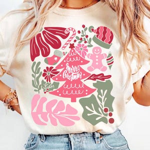Merry Christmas Png, Pink Christmas Hand Drawn Png, Boho Christmas Sublimation, Coquette Christmas Png, Girly Christmas Tree Png