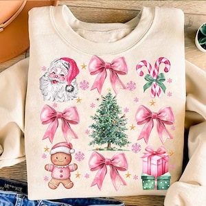 Kokette Weihnachten png, Kokette Schleife Png, Weihnachtssublimation, Trending png, Retro Urlaub png, Feiertagsstimmung png, Girly Weihnachten Png