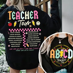 Retro Teacher Tour Png, ABCD Teacher Tour Png, Back To School, End of Year Pnh, Teacher Gift, Kindergarten Teacher Png, Elementary School