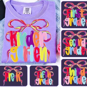 Back to School Bundle PNG, Preppy Teacher First Day of School Shirt Design, Colorful Coquette Sublimation, Pre-k 1st/2nd/3rd/4th Grade