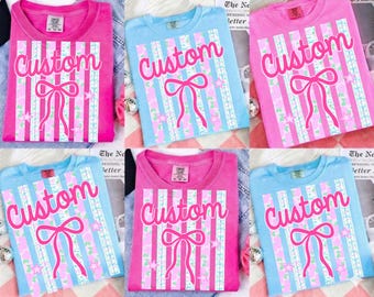 Striped Custom Coquette Floral PNG Bundle, Trendy Ditsy Floral Mimi Nana Gigi Sublimation Design, Gift for Mother's Day, Preppy Mom Design