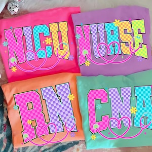 Neon Checkered Nurse Bundle PNG, Nurse Neon Distressed Png, Nurse CNA RN Nicu Png, Preppy Nurse Stethoscope, Nurse Life, Hand Drawn,Colorful
