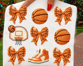 Coquette Basketball Latch Hook Yarn Crochet PNG, Faux Yarn Basketball PNG, Hoop Knitting Digital, Basketball Season Png, Basketball Mom Png