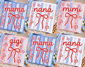 Striped Mama Floral America Coquette Png, American 250, Preppy 4th Of July Png, Land Of The Free, God Bless USA Png,Patriotic,Red White Blue