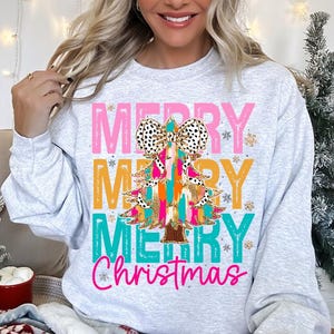 Colorful Coquette Glitter Christmas Tree Png, Merry Christmas Tree Design, Bright Color Christmas Coquette Bow Dalmatian Dots, brushstroke