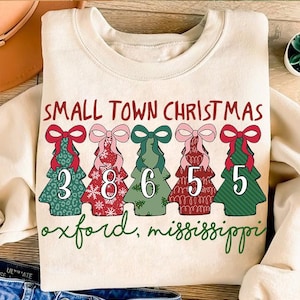 Custom Small Town Christmas Zip Code Png, Personalized Your Christmas City Name Png, Coquette Christmas Tree Bow Png, Xmas Gift For Her Png