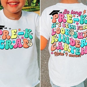 Pre-K Graduation Png, Last Day Of School Png , Graduation Bundle Png, So Long Pre-K It&#39;s Been Fun Png, Hello Kindergarten Png, Sublimation