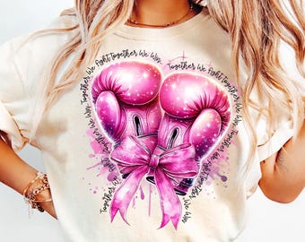 Cancro al seno insieme combattiamo Png, Coquette Bow cancro al seno Png, A ottobre indossiamo il rosa PNG, Sensibilizzazione sul cancro al seno Png, Guantoni da boxe